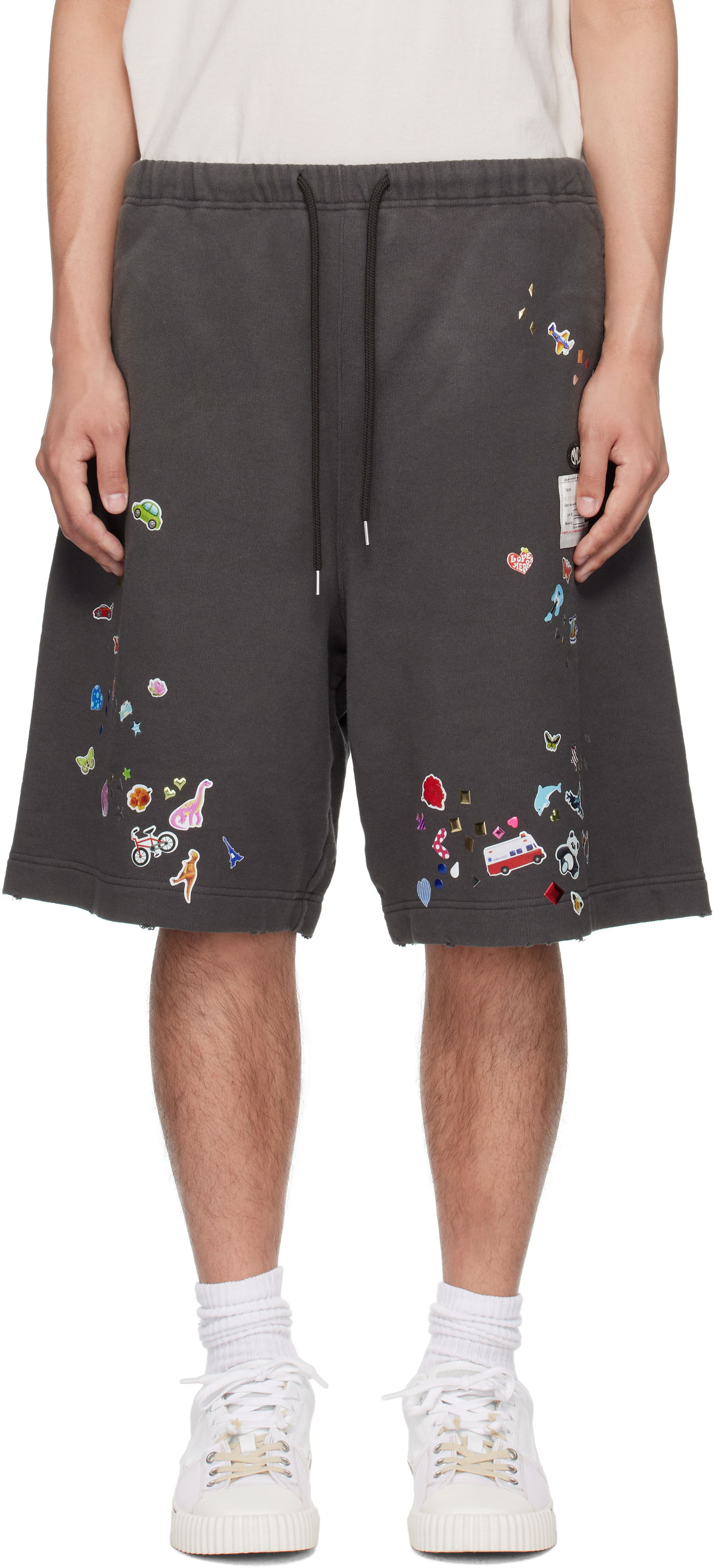 Shorts Maison MIHARA YASUHIRO MIHARA YASUHIRO Sticker Graphic Shorts Grå | A14SP553, 0