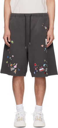 MIHARA YASUHIRO Sticker Graphic Shorts