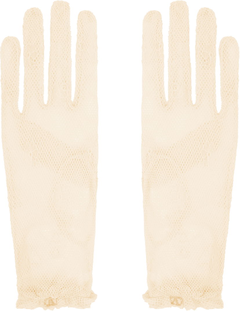 Handsker Valentino Valentino Garavani VLogo Signature Lace Gloves Beige | 6W0GD00HPNN