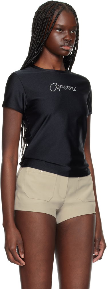 T-shirt Coperni Coperni Crystal Logo T-Shirt Sort | COPJS07CRF3023, 1