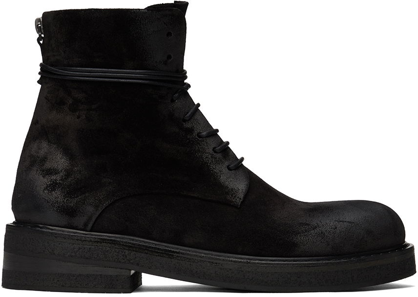 Tøj Marsèll Marsèll Parrucca Lace-Up Suede Ankle Boots Sort | MM2961 186666, 0