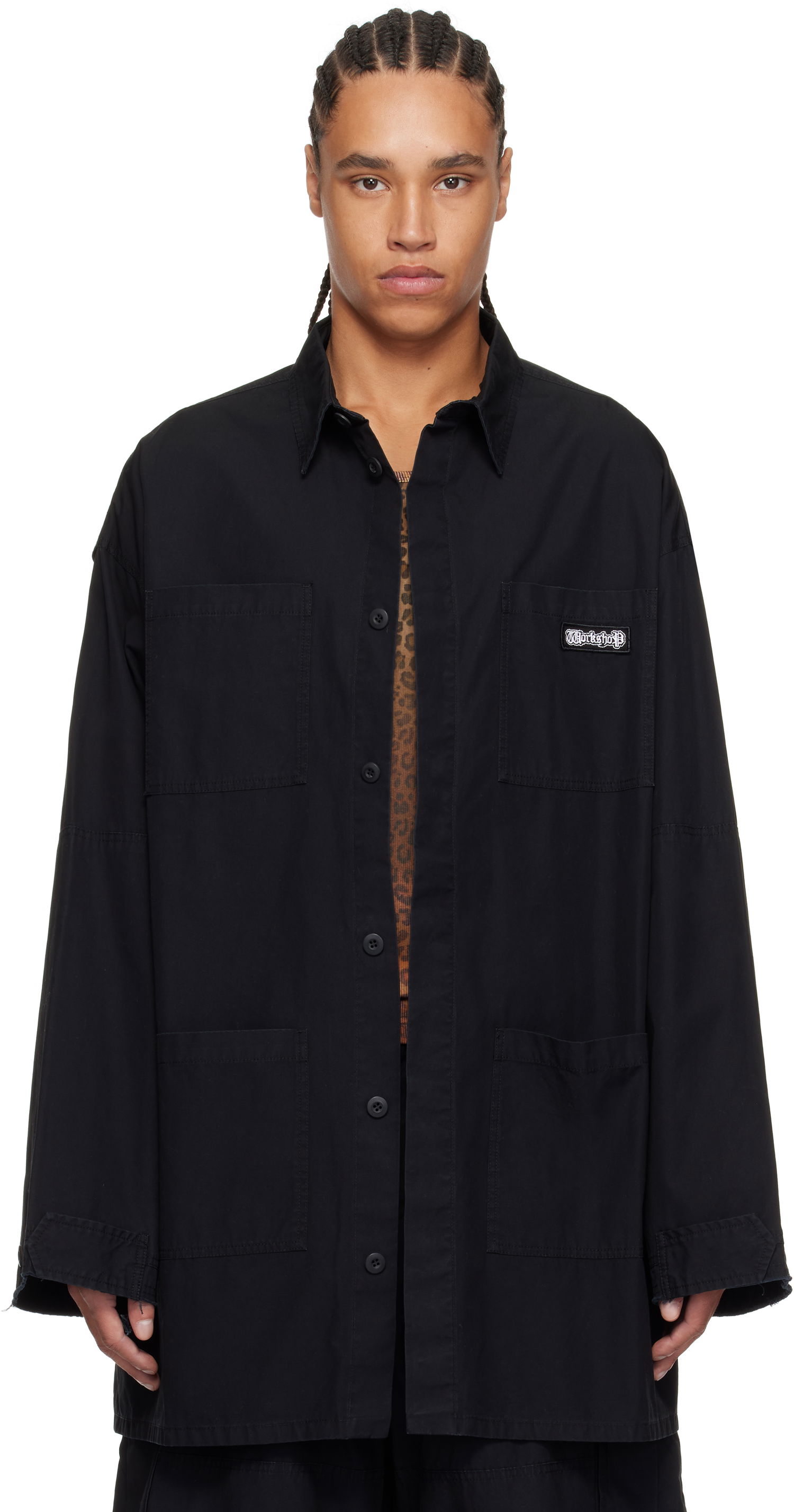 Skjorte 032C 032c Intermission Cargo Overshirt Sort | S25-URW-1402-000, 0