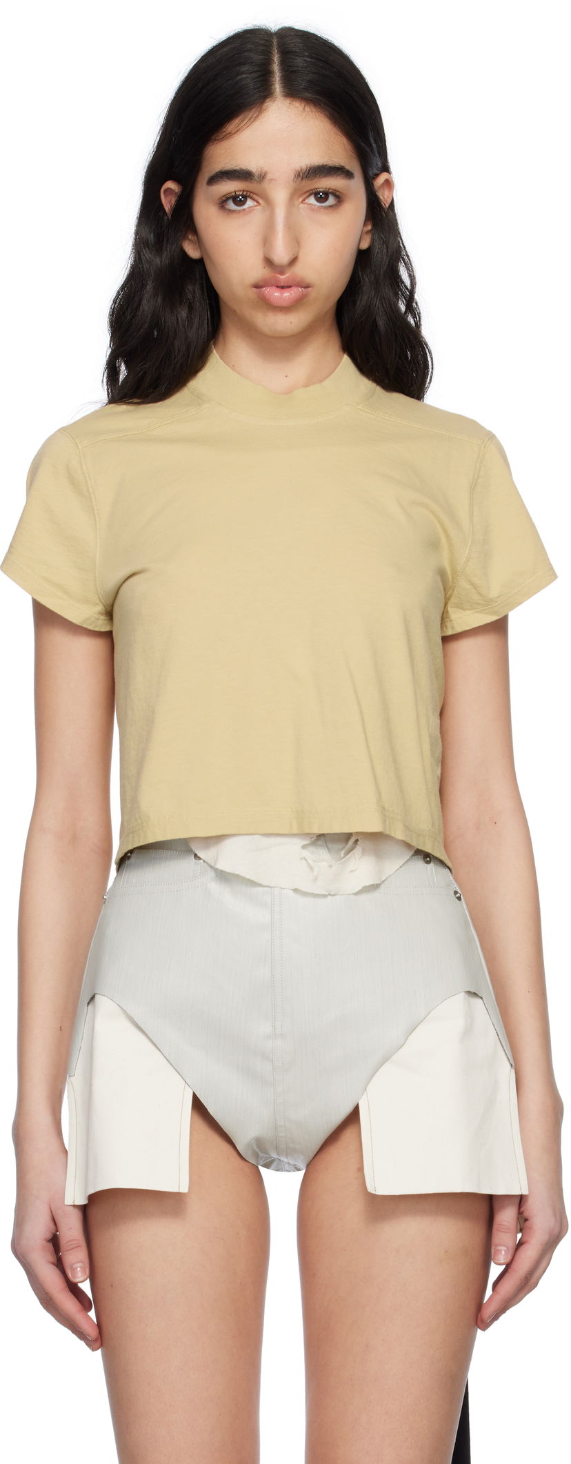 Crop top Rick Owens Rick Owens DRKSHDW Hollywood Cropped Level Tee Gul | DS01E3207 RN