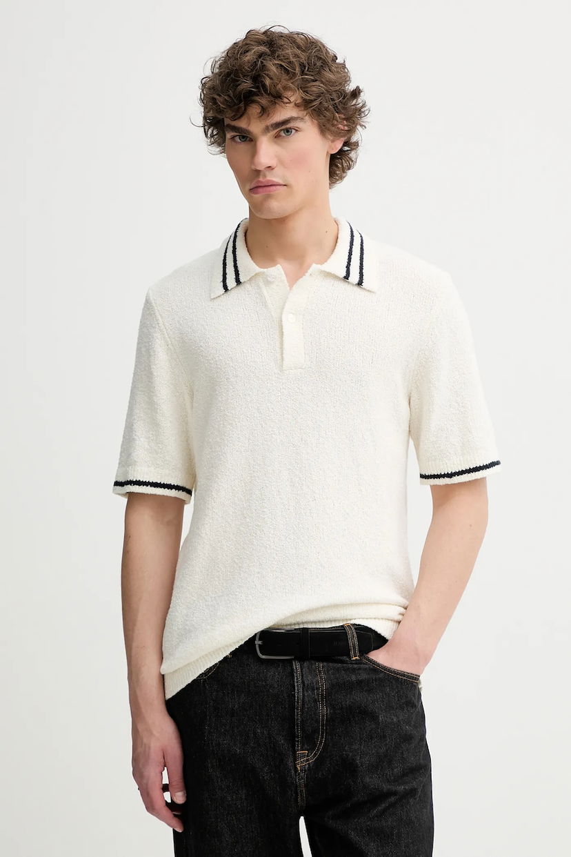 Polo skjorte Samsoe Samsoe Short-sleeved Knit Polo shirt SAPEDRO Hvid | M25200017