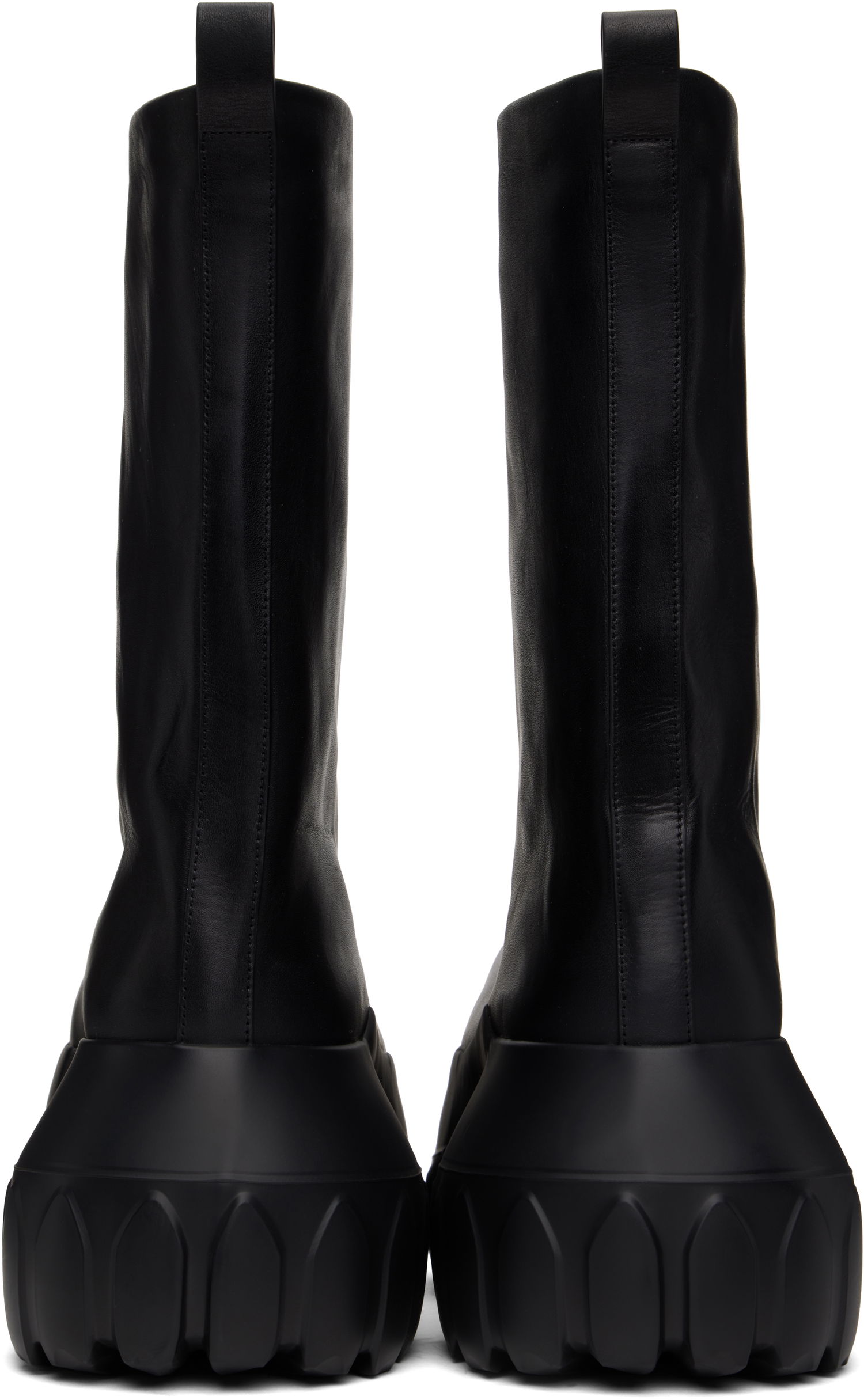 Tøj Rick Owens Rick Owens Hollywood Flared Mega Tractor Boots Sort | RU01E5864 LOO, 1