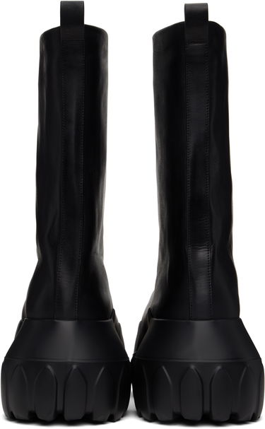 Tøj Rick Owens Rick Owens Hollywood Flared Mega Tractor Boots Sort | RU01E5864 LOO, 1