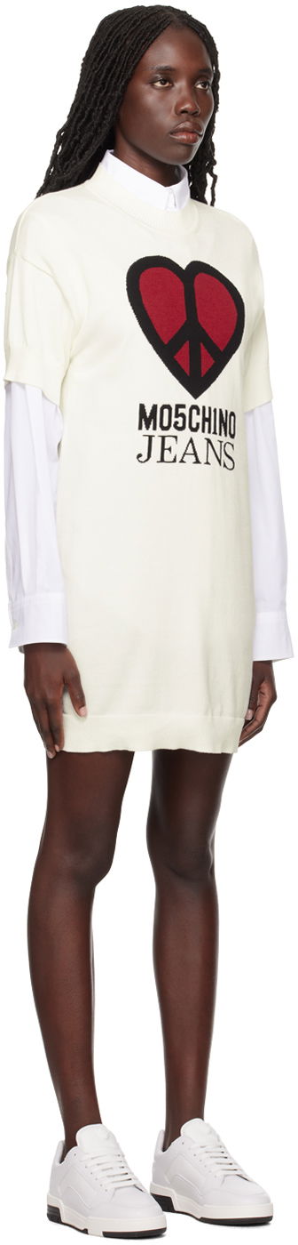 Kjole Moschino Peace & Love Minidress Hvid | 0494 3208, 1