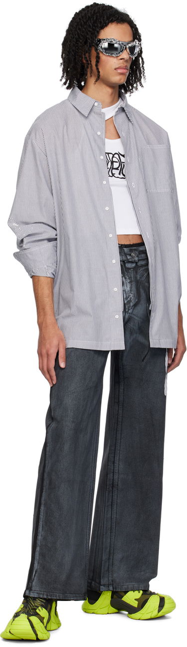 Skjorte Ottolinger Ottolinger Oversized Pinstriped Shirt Grå | 1103101, 3