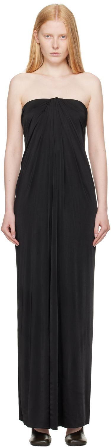 Kjole FERRAGAMO Ferragamo Sleeveless Gathered Maxi Dress Sort | 780649, 0