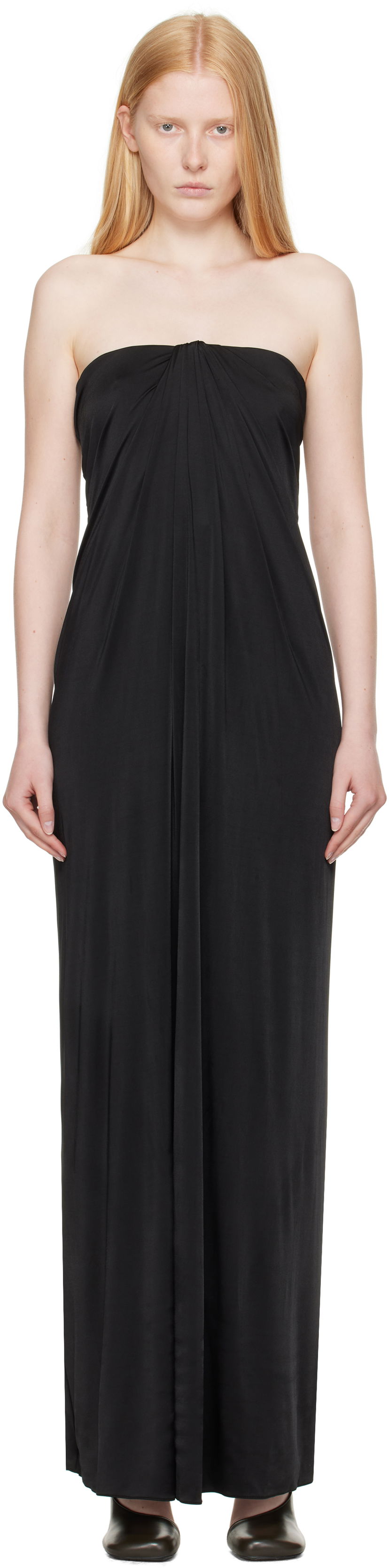 Kjole FERRAGAMO Ferragamo Sleeveless Gathered Maxi Dress Sort | 780649