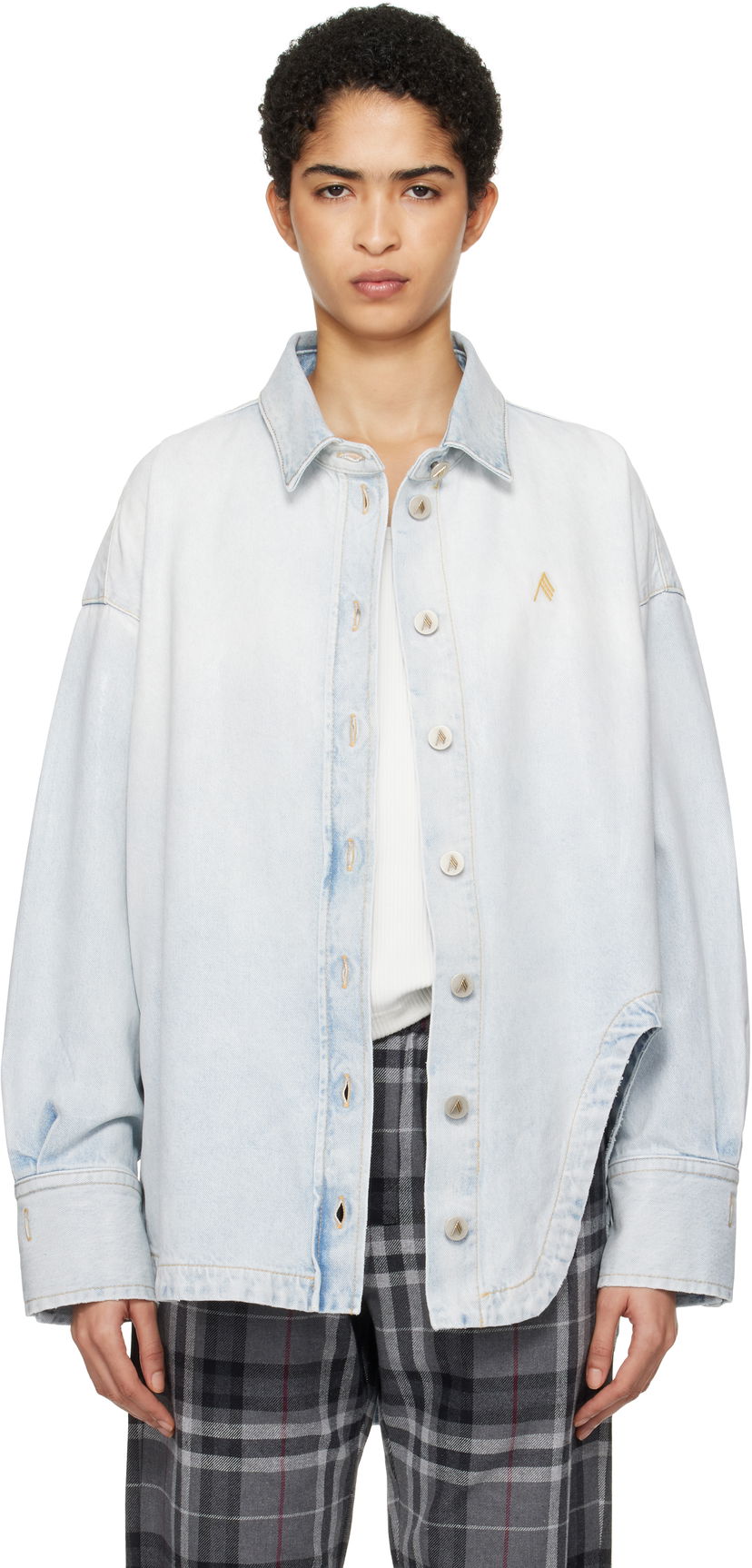 Skjorte The Attico Attico Diana Denim Shirt Blå | 250WCB00068 DDD085SS
