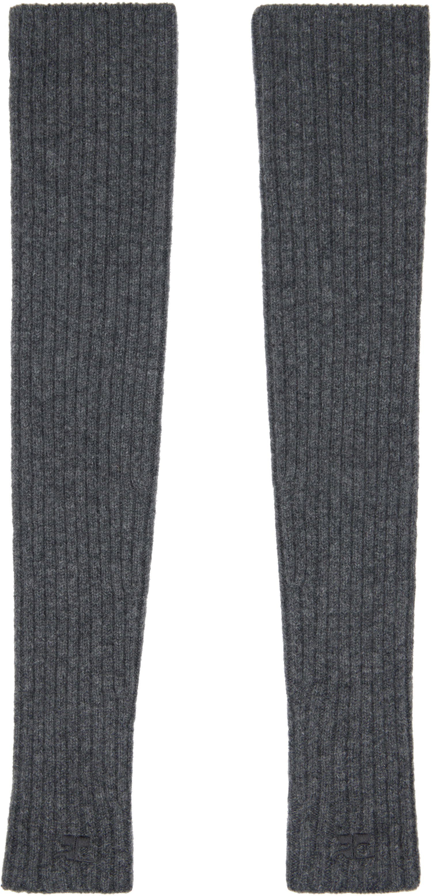 Handsker Courrèges Courrèges Ribbed Wool Arm Warmers Grå | 324MGT021FI0062, 0