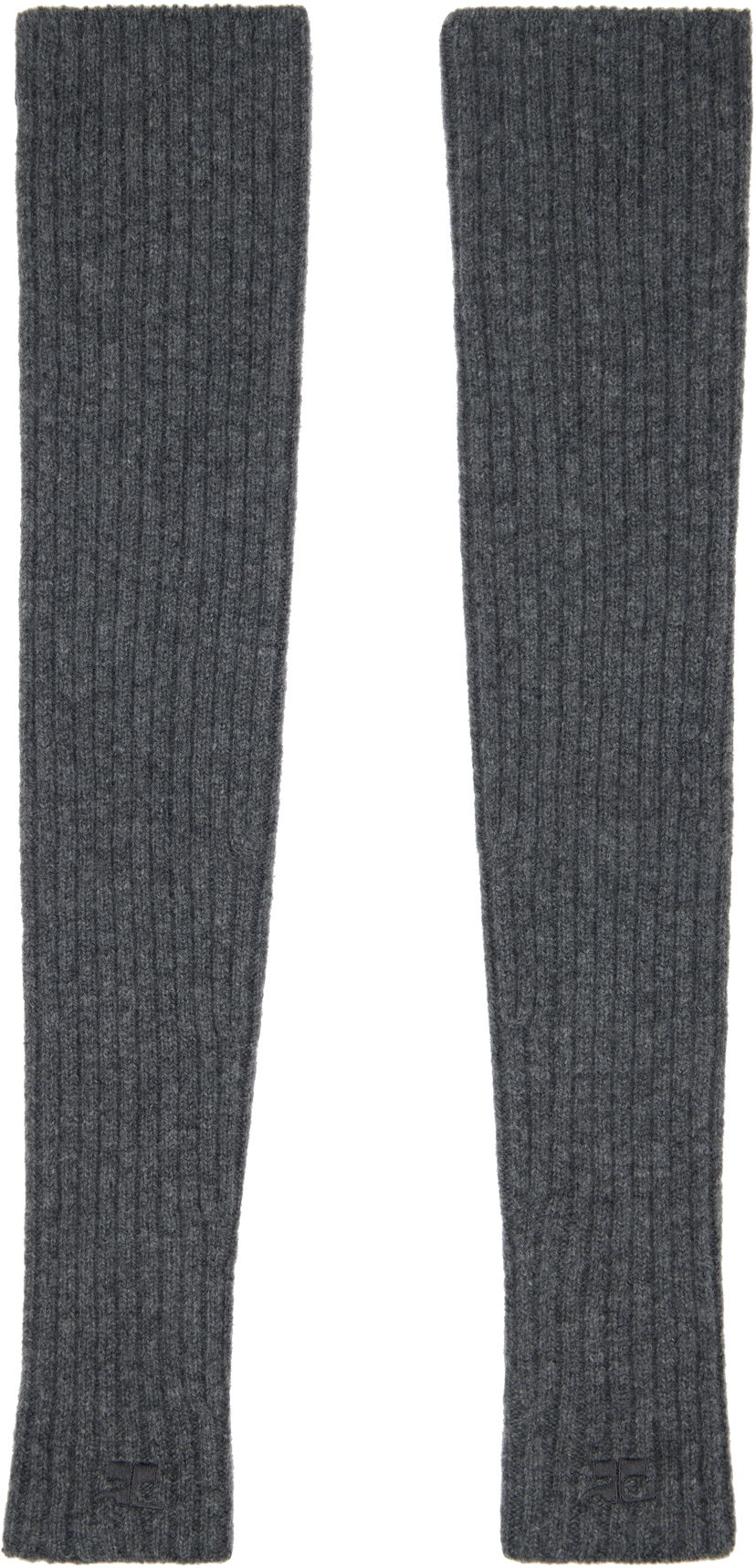 Handsker Courrèges Courrèges Ribbed Wool Arm Warmers Grå | 324MGT021FI0062