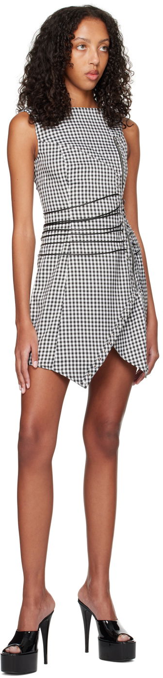 Kjole Miaou Miaou Work Capsule Celestial Gingham Mini Dress Sort | 5024GINOND, 3