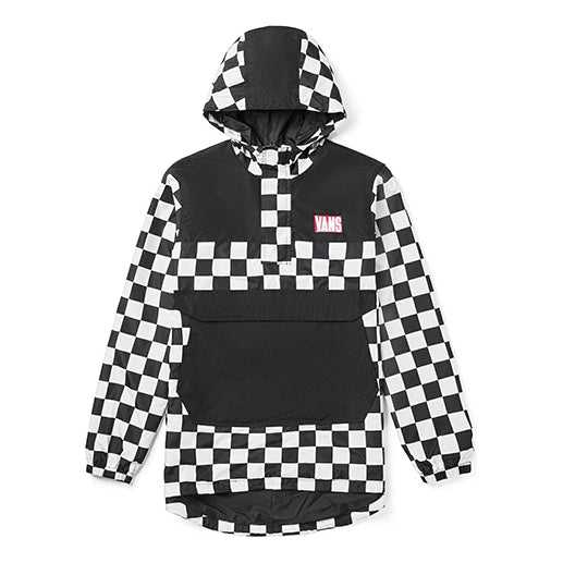 Vindjakke Vans Checkered Print Hooded Windbreaker Sort | VN0A4MLFJ0Z