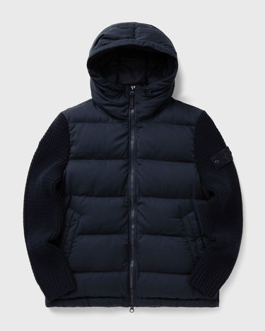 Puffer jakke Stone Island Knit Sleeve Down Hooded Jacket Mørkeblå | K2S154100098S0F26.V0020, 2