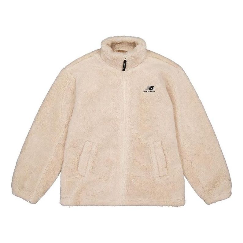 Sweatshirt New Balance Warm Winter Fleece Jacket Beige | MDD4N011-CRE
