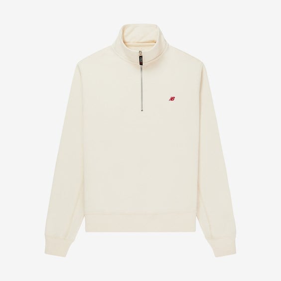 Sweatshirt New Balance Made In Usa Quarter Zip Pullover Beige | MT33544MCU, 0