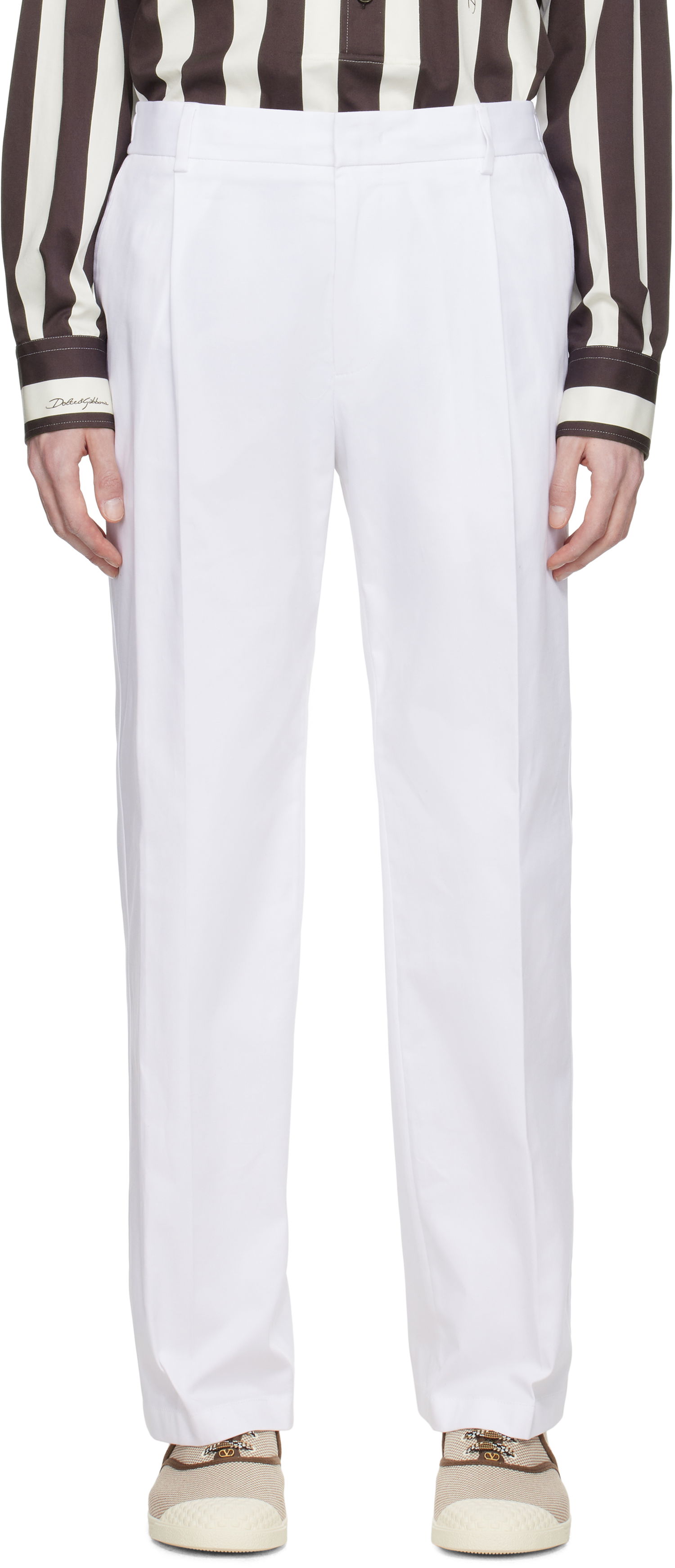 Bukser Dolce & Gabbana Dolce&Gabbana Gabardine Trousers Hvid | GP0K7TFUFNV, 0