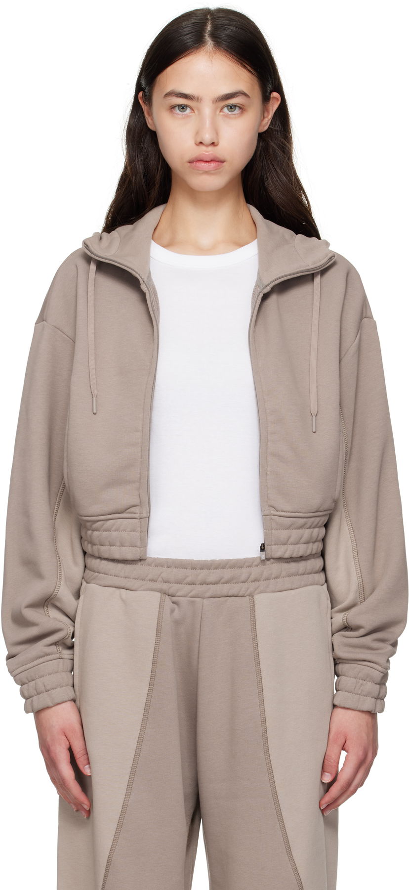 Sweatshirt On Running FKA twigs Edition Club Cropped Hoodie Beige | 1WF11663318
