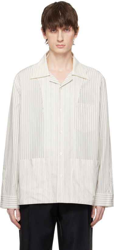 Skjorte Maison Margiela Maison Margiela Reconstructed Pinstripe Shirt Hvid | S50DT0047 MTN053, 0