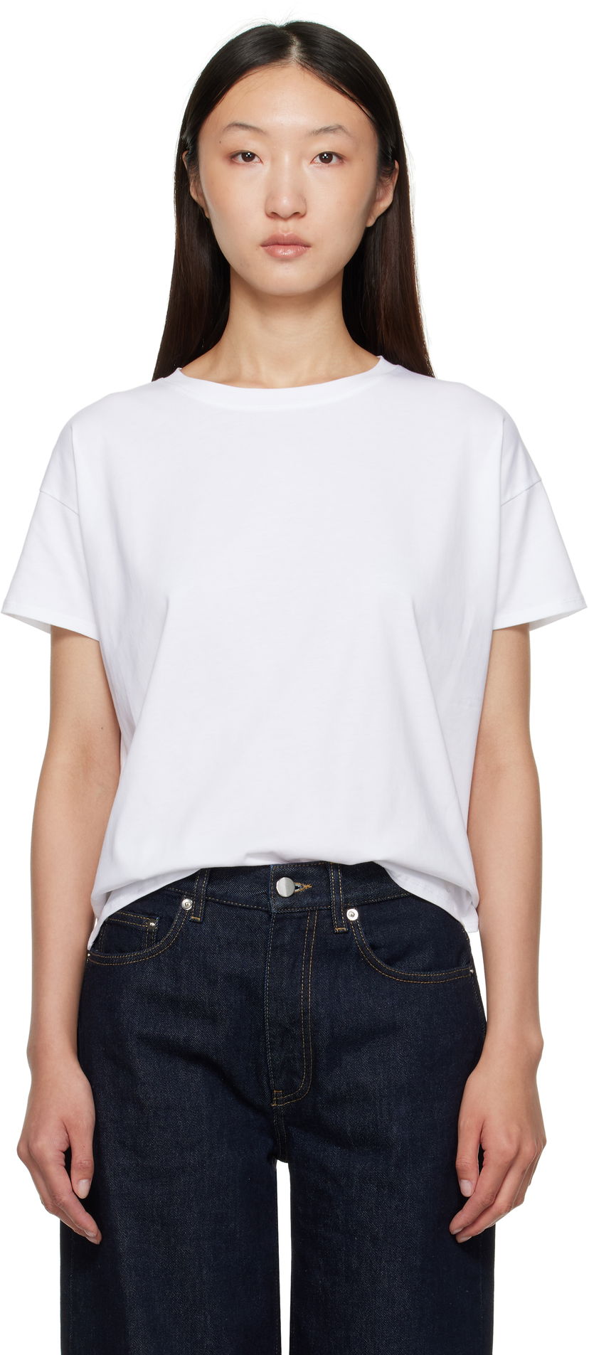 T-shirt Loulou de Saison Loulou de Saison Basiluzzo Short Sleeve T-Shirt Hvid | BASILUZZO LDS