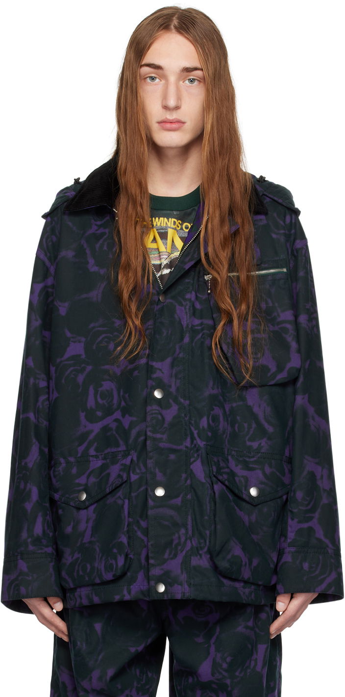 Jakke Burberry Rose Print Jacket Lilla | 8076688, 0