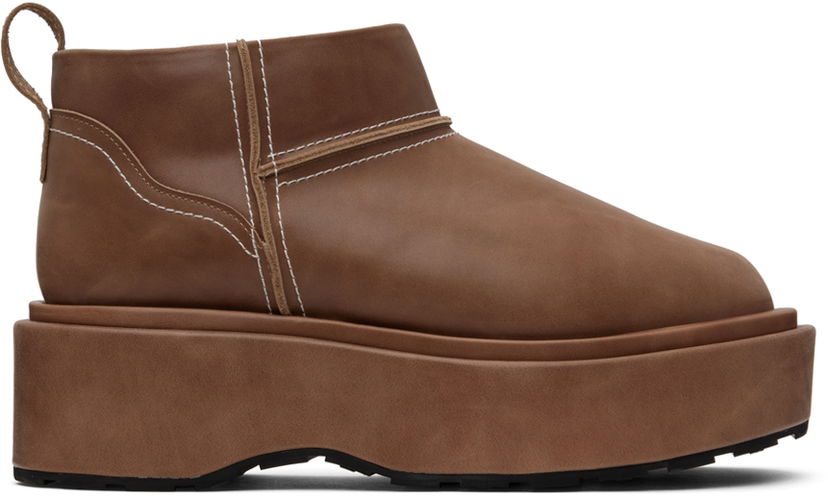 Tilbehør We11done We11done Pull-Loop Platform Boots Brun | WD-AO1-23-468-W-BR