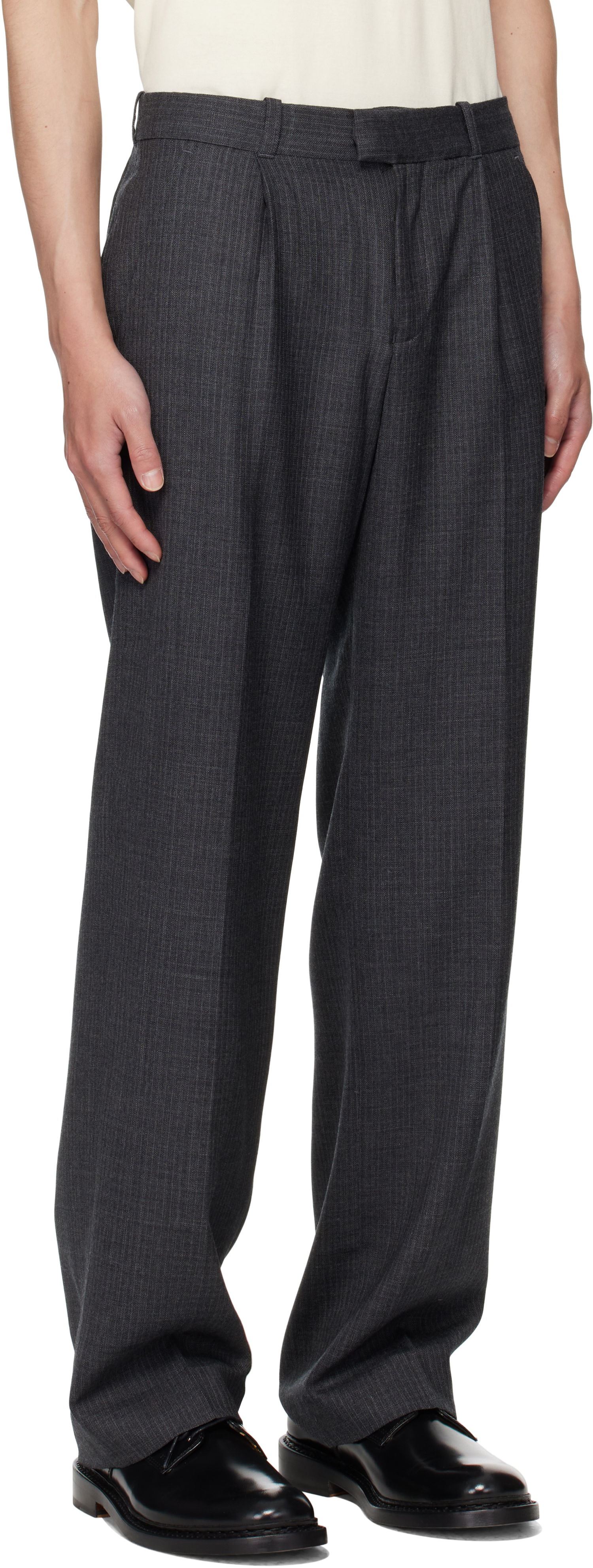 Bukser OUR LEGACY OUR LEGACY Pinstripe Slacks Grå | M4254SS, 1