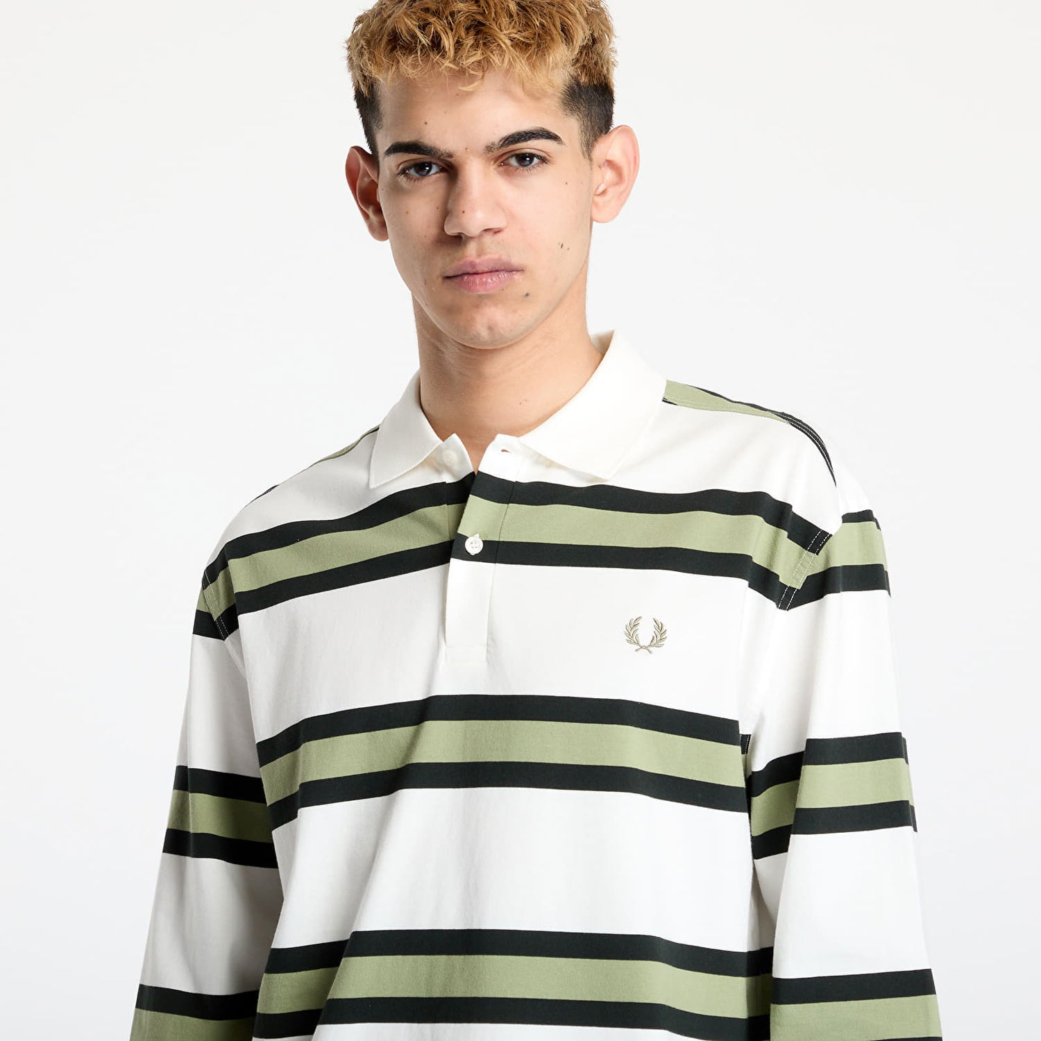 Polo skjorte Fred Perry FRED PERRY Jersey Stripe Polo Shirt Hvid | M9849 760, 1