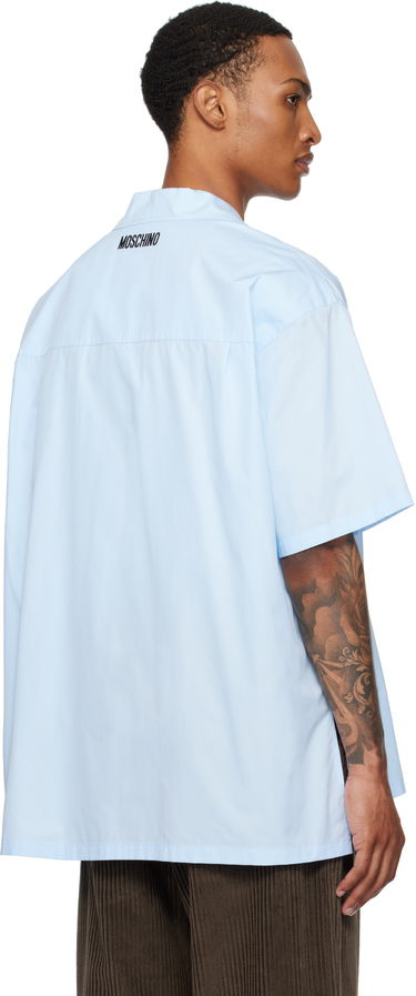 Skjorte Moschino Moschino Poplin House Appliqué Shirt Blå | 252ZZ020752351293, 2