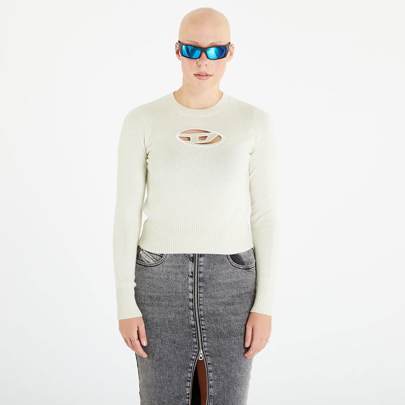 T-shirts og tank tops Diesel M-Areesa Knitwear Silver Green Hvid | A06712_0KCAE Silver Green