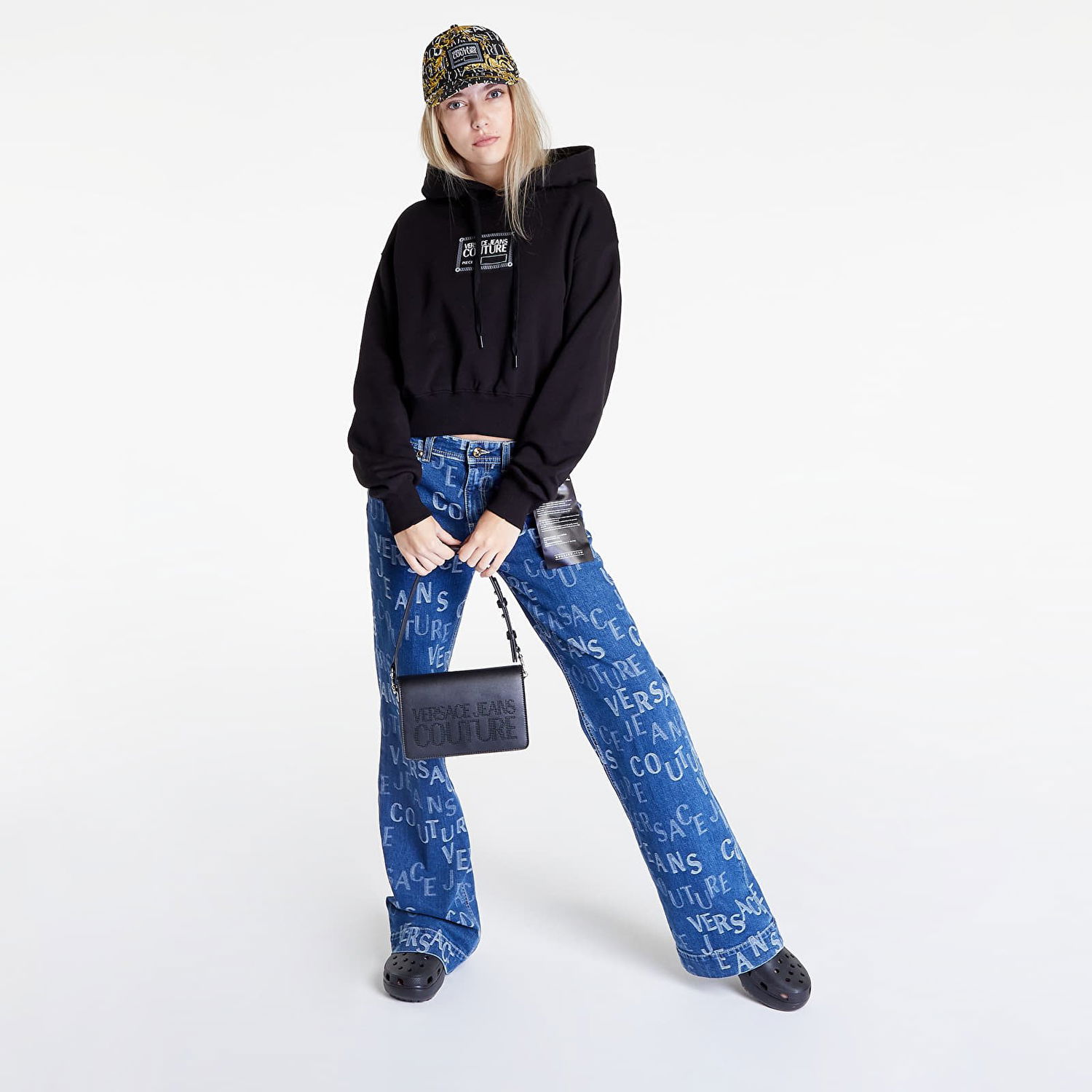 Sweatshirt Versace Piece Label Sweatshirt Sort | 73HAIT03CF01O899, 1