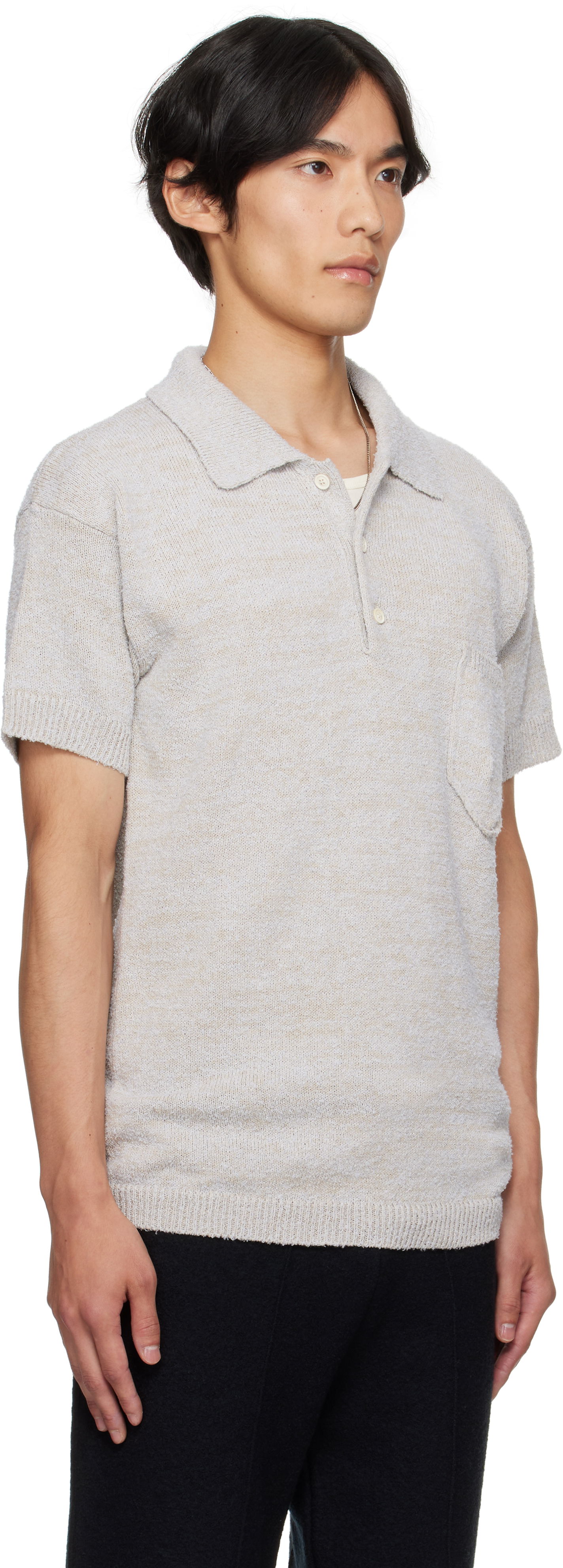 Polo skjorte Maison Margiela Maison Margiela Patch Pocket Knit Polo Beige | S50GL0062 M13152, 1