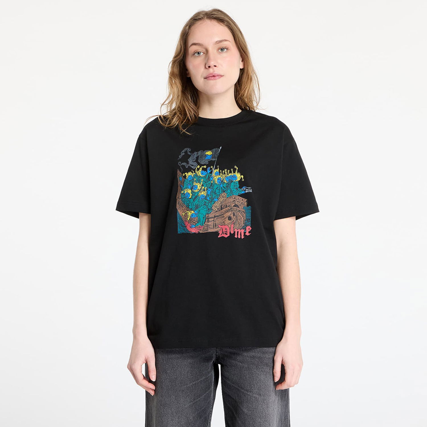 T-shirt Dime DIME Folly T-Shirt Sort | DIMEHO2463BLK, 1