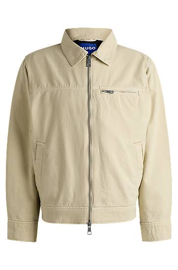 Jakke BOSS Regular-Fit Cotton Canvas Jacket Beige | 50530589, 0