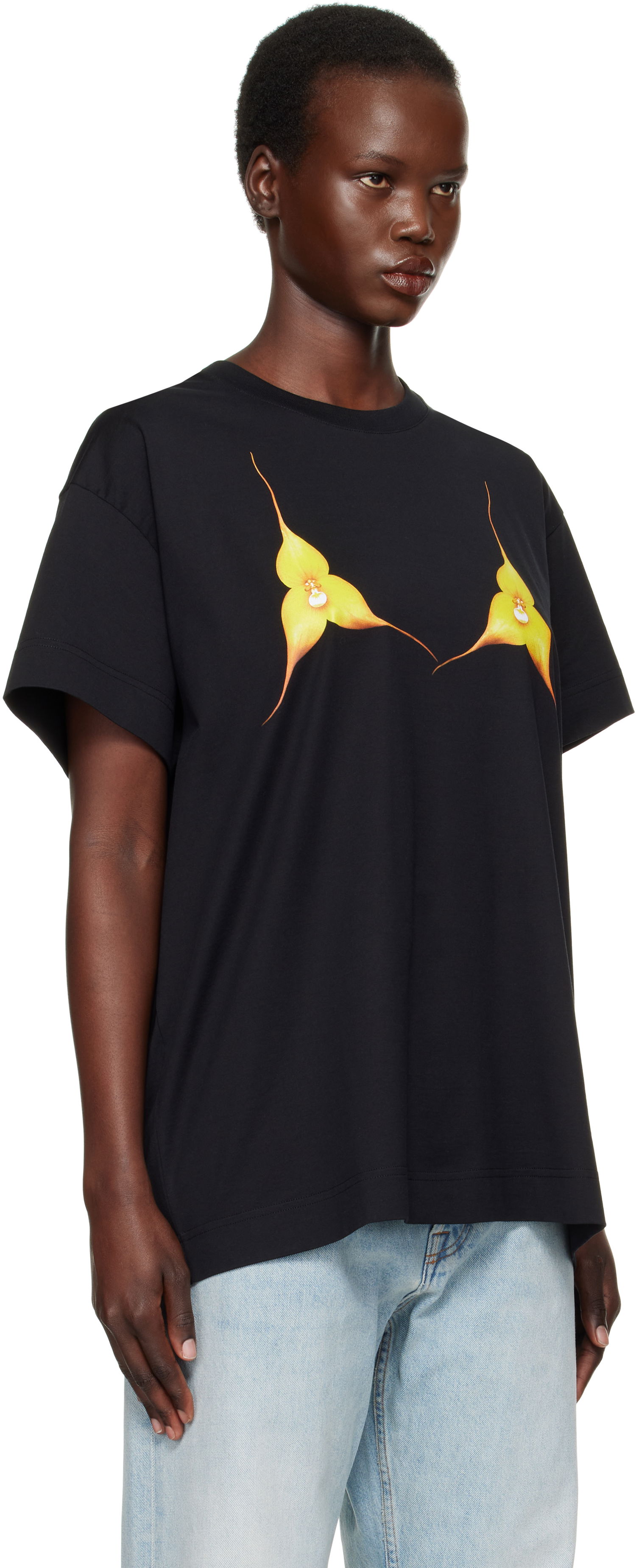 T-shirt Givenchy Oversize Floral T-shirt Sort | BW70C1P706001, 1