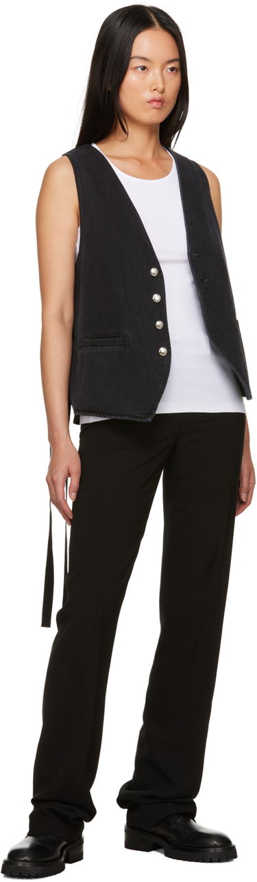 Tanktop Ann Demeulemeester Slim-Fit Tank Top Hvid | 2302-W-JTO01-23-FA045-001, 3
