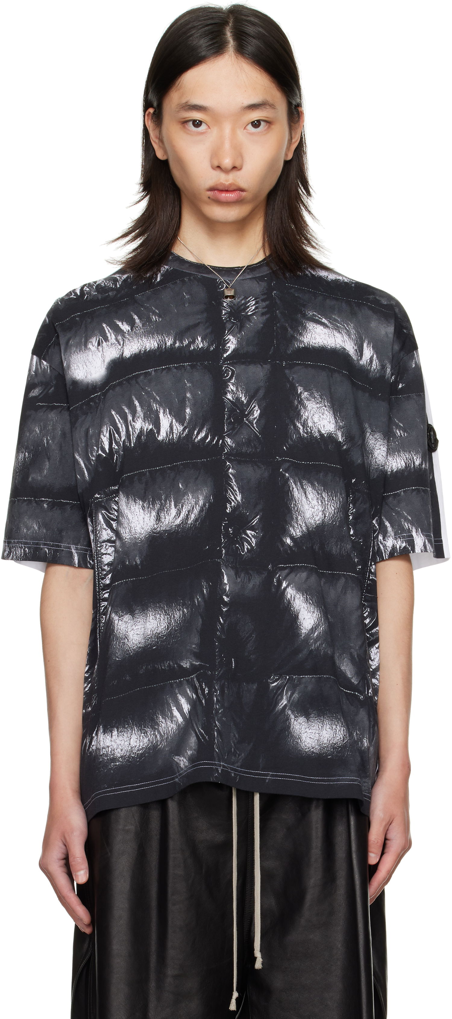 T-shirt Moncler Moncler Genius x A$AP Rocky Glossy Padded Short Sleeve T-Shirt Sort | K24048C0000189AYW, 0