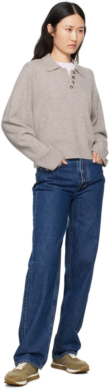 Sweater Loulou de Saison Loulou de Saison Homere Polo Sweater Beige | HOMERE, 3