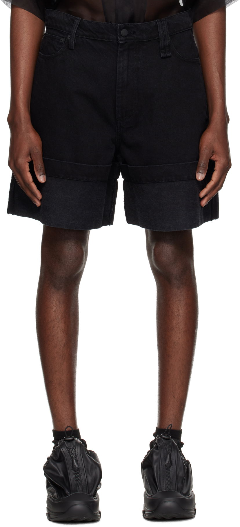 Shorts Simone Rocha Simone Rocha Wide Leg Puddle Denim Shorts Sort | 4138B 1239