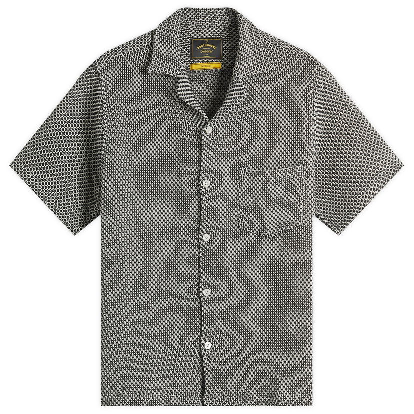 Skjorte Portuguese Flannel Portuguese Flannel Agora Knit Vacation Shirt Sort | SS25-004-BLK
