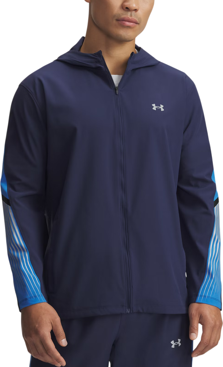 Jakke Under Armour UA Velociti Storm Hooded Jacket Mørkeblå | 6005900-403