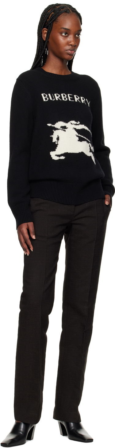 Sweater Burberry Burberry Equestrian Knight Design Wool Cashmere Sweater Sort | 8103048, 3