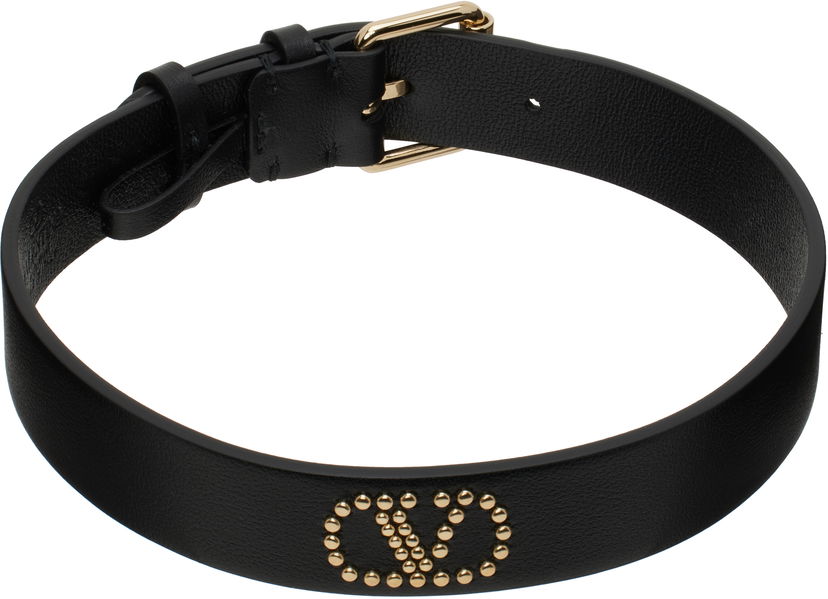 Bælter Valentino Valentino Garavani Signature VLogo Leather Choker Sort | 6W2J0Y53SYI