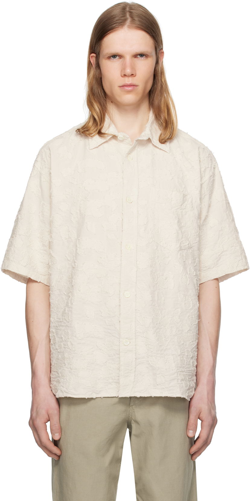 Skjorte NORSE PROJECTS Norse Projects Mo Oversized Fil Coupe Short Sleeve Shirt Beige | N40-0830