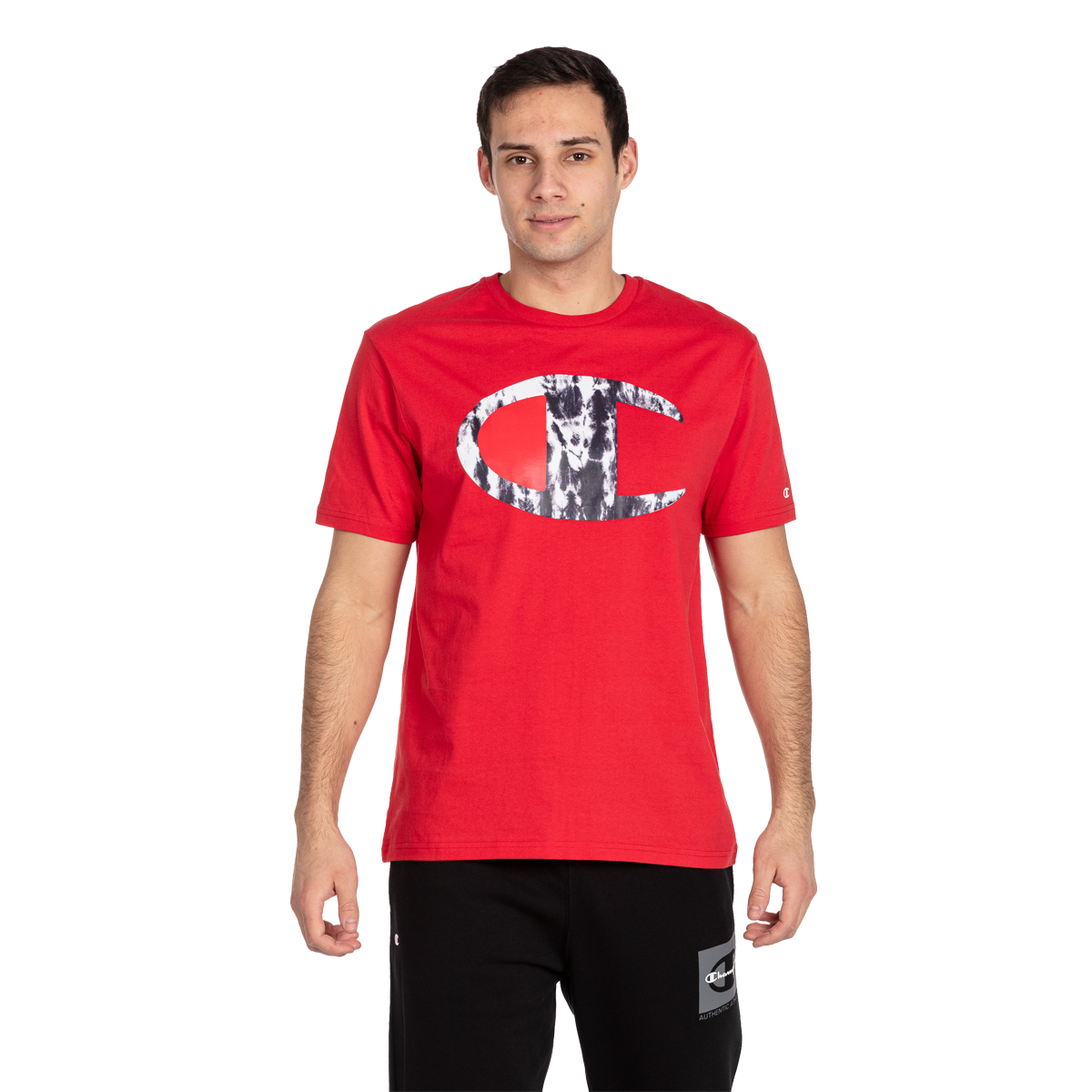 T-shirt Champion ROCH Short Sleeve T-Shirt with Large Tie-Dye C Logo Rød | CHA231M809-5U, 0