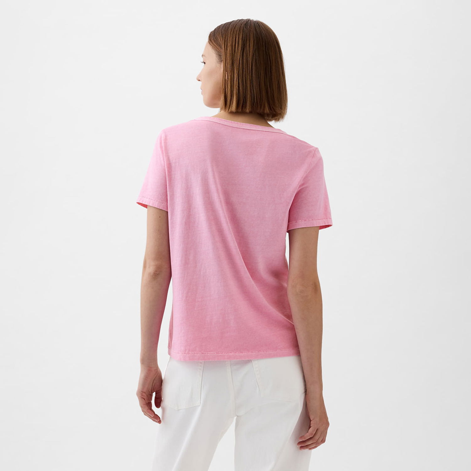 T-shirt GAP V-Neck Tee Sugar Pink Lyserød | 740140-67, 1