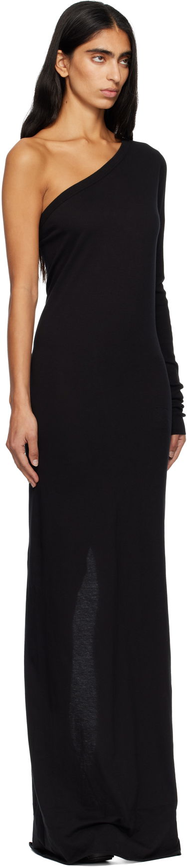Kjole Rick Owens DRKSHDW Concordians Ziggy One-Shoulder Maxi Dress Sort | DS02E7511 RN, 1