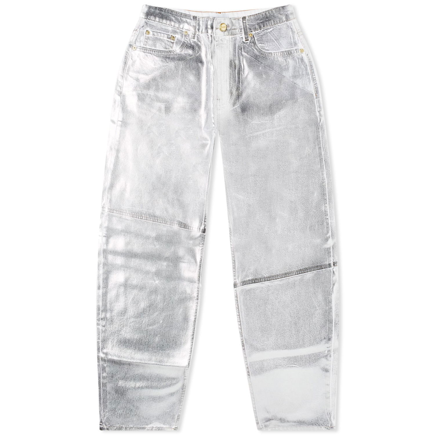 Bukser GANNI Foil Denim Trousers Grå | J1411-151, 0